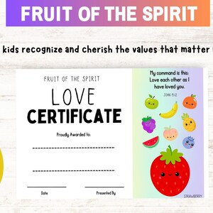 Printable Fruit of the Spirit Certificates, Printable Fruit of the ...