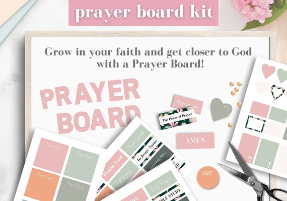 Prayer Board Kit Printable, Daily Prayer Board, Pink Prayer Board