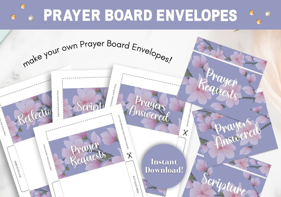 Prayer Board Envelopes, Printable Prayer Board Kit, Prayer Requests, Prayer Board Printables ...