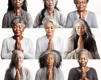Praying Women Clipart, Church Ladies PNGs, Beautiful Women in Prayer, Prayer Warriors, Armor of God Clip Art, Commercial Use, Prayer Clipart