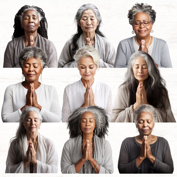 Praying Women Clipart, Church Ladies PNGs, Beautiful Women in Prayer, Prayer Warriors, Armor of God Clip Art, Commercial Use, Prayer Clipart