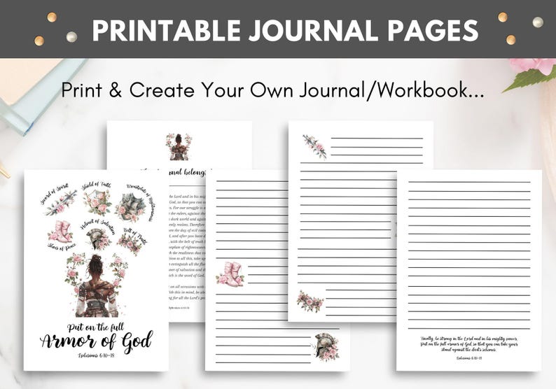 Armor of God Journal Pages, Bible Study Printable, Morning Pages ...
