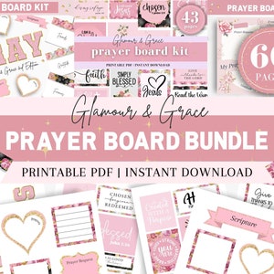 Pink Prayer Board Bundle, Prayer Board Party Printables, Christian Prayer Wall Collage, Prayer Bord for Women, Enhance Your Prayer Life!