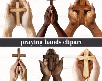 Betende Hände mit Kreuz Clipart, betende Hände PNGs, christliche PNG, betende schwarze Frau PNG, betende Mädchenhände Segen Clipart