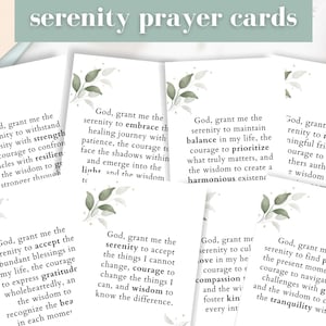 Tarjetas de oración de serenidad imprimibles, tablero de oración imprimible, tablero de oración diario, oración de serenidad imprimible, tarjetas para tarro de oración