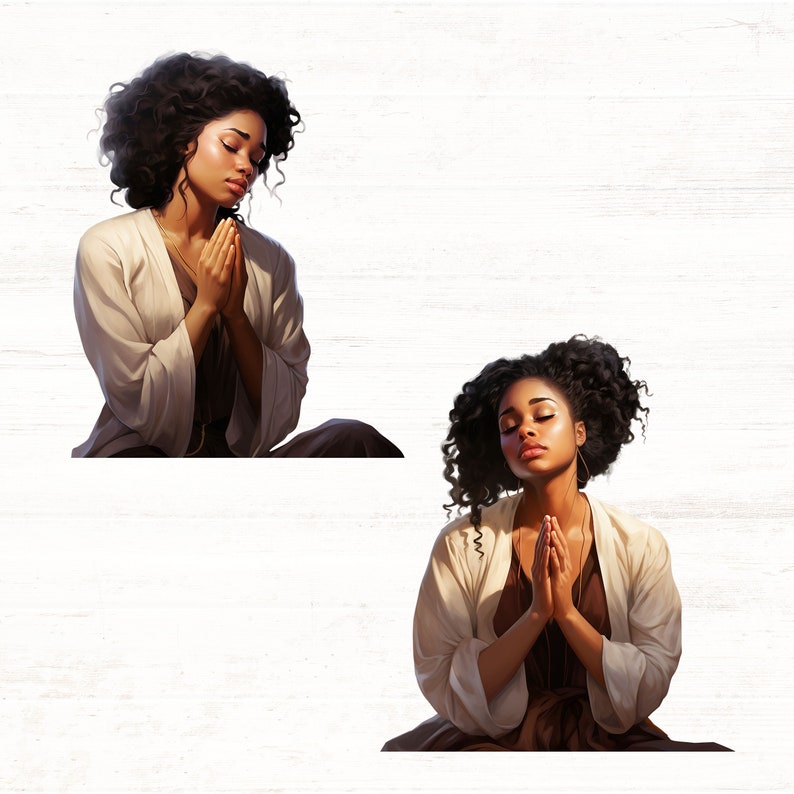Ptrayer Graphics Prayer Clipart Women in Prayer Pngs Christian PNG Black - Etsy UK