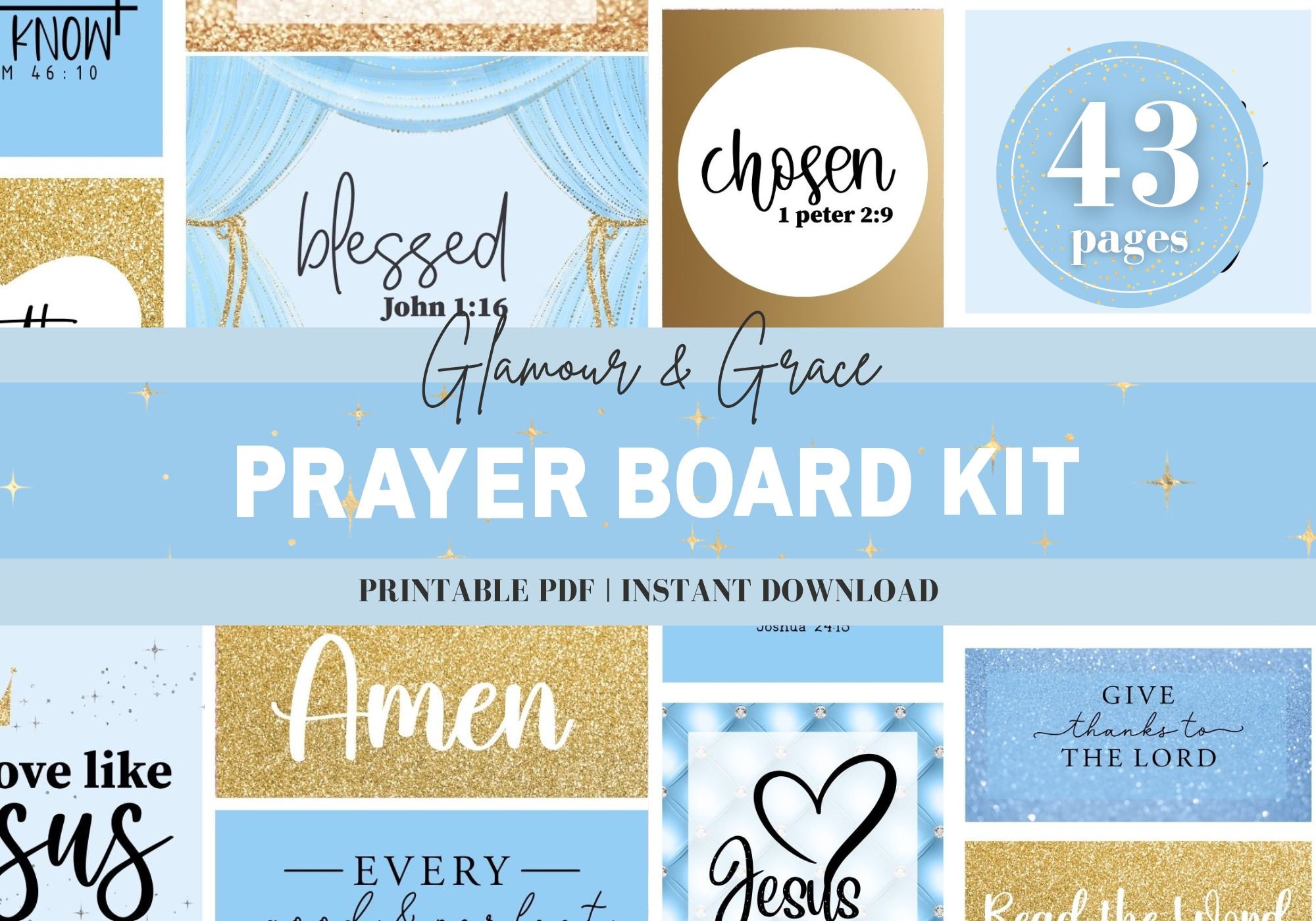 Printable Prayer Board Kit, Vintage Floral Prayer Board, Prayer