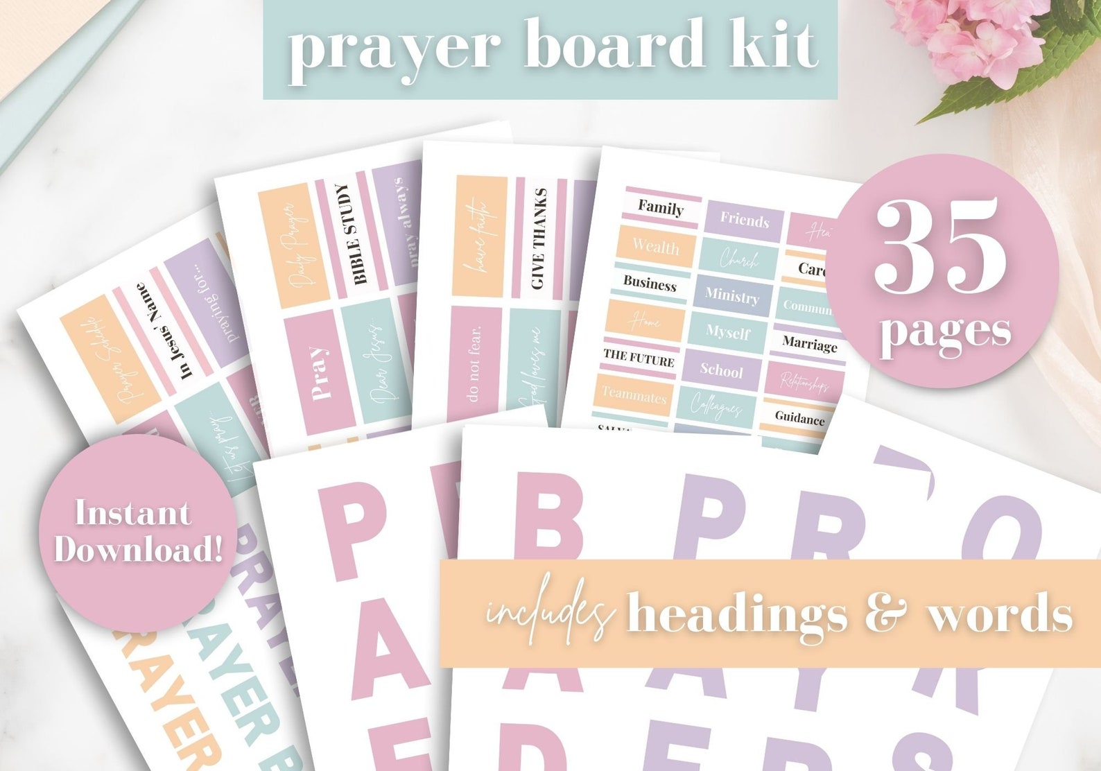 Prayer Board Kit Prayer Board Printable Daily Prayer Board - Etsy
