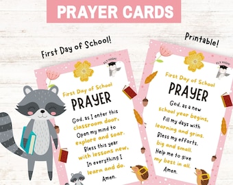 Back To School Prayer Cards, Back to School Prayers, Prayer Tag, Backpack Blessings, Backpack Tag, Lunchbox Notes, Prayer Printable