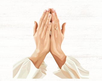 Praying Hands PNGs, Christian PNG, Woman Praying PNG, Praying Girl Hands, Prayer Warrior Clipart, Blessings Clipart