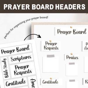 Prayer Board Printable, Daily Prayer Board, Prayer Board Headings & Words, Christian Bulletin Board, Words of Faith