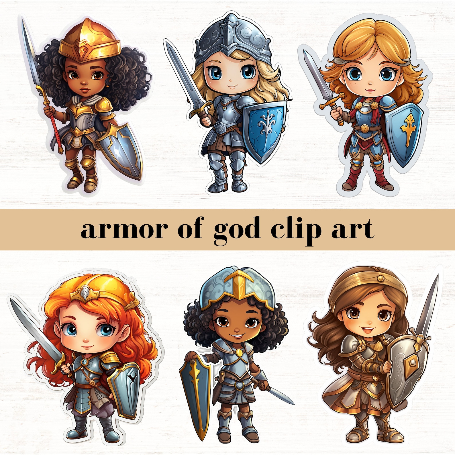 Armor of God Clip Art Full Armor of God Kids Pngs Ephesians - Etsy
