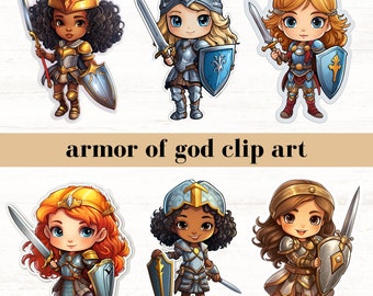Armure de Dieu Clip Art, armure complète de Dieu pour enfants PNG, Ephésiens 6, Christian PNG, téléchargement numérique, usage commercial, clipart prière