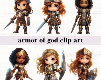 Armure de Dieu Clip Art, armure complète de Dieu pour enfants PNG, Ephésiens 6, Christian PNG, téléchargement numérique, usage commercial, clipart prière