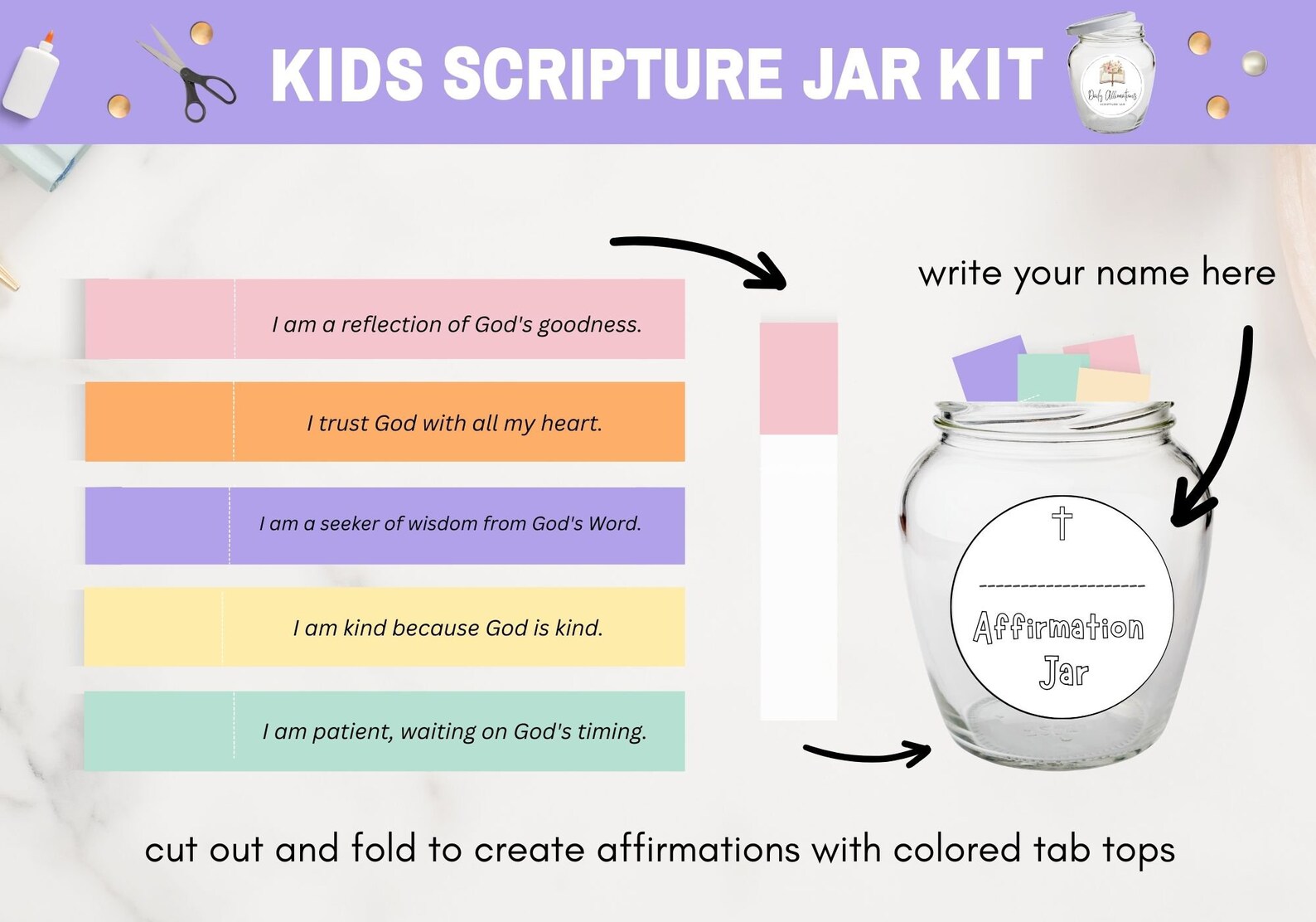 Kids Affirmation Scripture Jar PDF, Make Your Own Scripture Jar ...