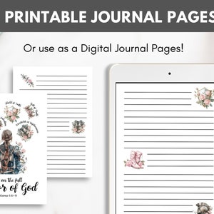 Armor of God Journal Pages, Bible Study Printable, Morning Pages ...