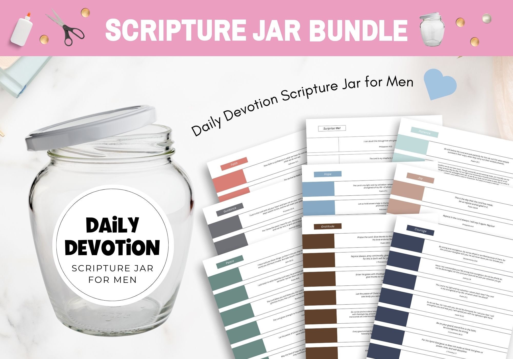 Scripture Jar Label Scripture Jar Bundle Printable, Make Your Own Scripture Jar, Prayer Jar ...