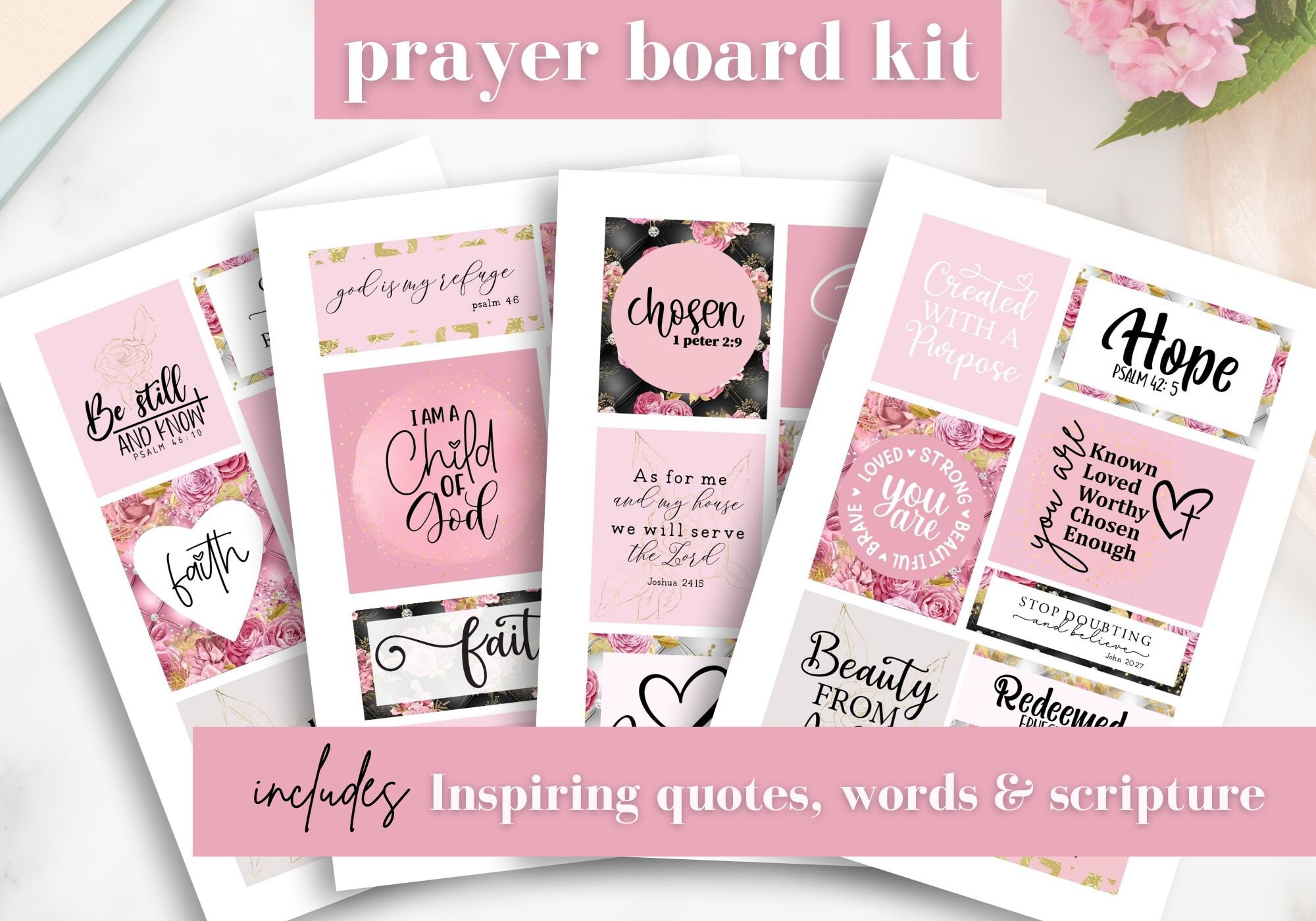 Prayer Board Printable Prayer Cards Christian Wall Collage - Etsy