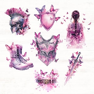 Armor of God PNGs, Full Armor of God PNGs, Ephesians 6, Christian PNG, Warrior Clipart, Commercial Use, Pink Prayer Board Clipart