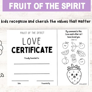 Printable Fruit of the Spirit Certificates, Printable Fruit of the ...