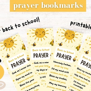 Back To School Bookmark Prayers, Back to School Prayers, Bookmark for Kids, Christian Bookmark, Prayer Printable