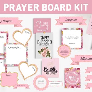 Prayer Board Printable, Prayer Cards, Christian Wall Collage, Bible Verses, Scripture on Prayer- Enhance Your Prayer Life!