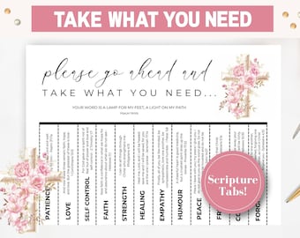 Christian Nimm, was du brauchst Printable, christliches Bulletin Board, Bibelarbeit