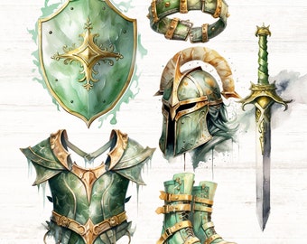 Armor of God Clip Art, Full Armor of God PNGs, Ephesians 6, Christian PNG, Digital Download, Commercial Use, Prayer Clipart