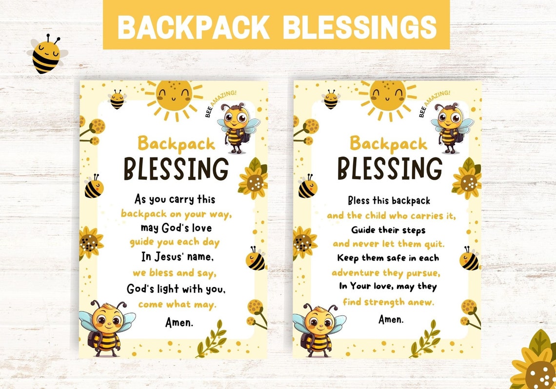 Backpack Blessings, Back to School Prayers, Prayer Tag, Backpack Tag ...