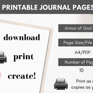 Armor of God Journal Pages, Bible Study Printable, Morning Pages ...