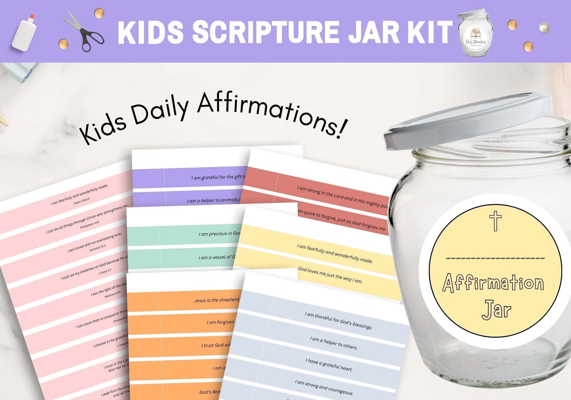 Kids Affirmation Scripture Jar PDF, Make Your Own Scripture Jar ...