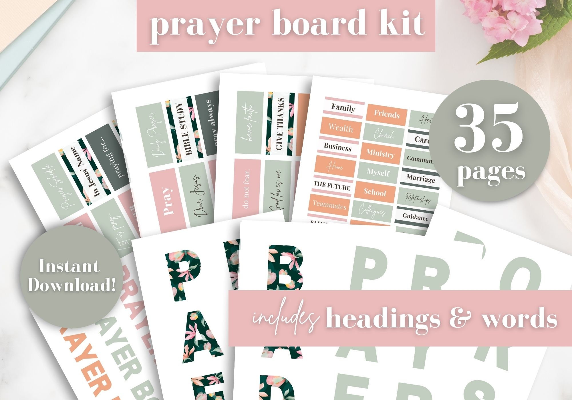 Prayer Board Kit Prayer Board Printable Daily Prayer Board - Etsy