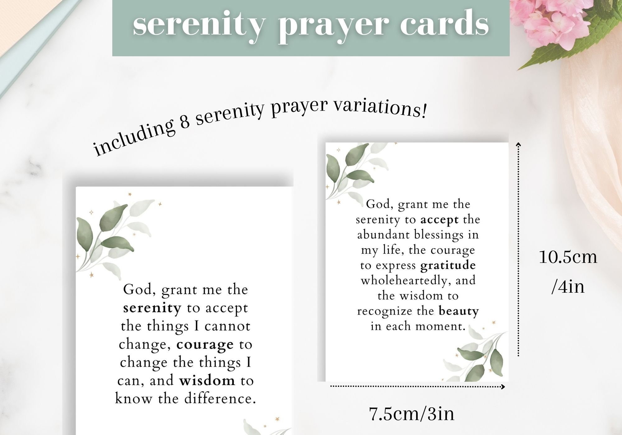 Serenity Prayer Cards Printable Prayer Board Printable Daily Prayer