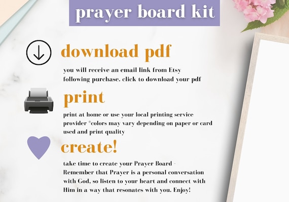 Prayer Board Kit, Printable Daily Prayer Board, Christian Prayer