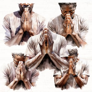 Biddende handen clipart, man biddende handen PNGs, christelijke PNG, zwarte man bidden PNG, commercieel gebruik, zegeningen clipart