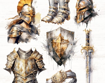 Armor of God Clip Art, Full Armor of God PNGs, Ephesians 6, Christian PNG, Digital Download, Commercial Use, Prayer Clipart