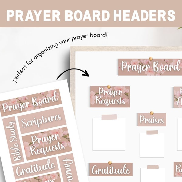 Prayer Board Headings, Daily Prayer Board Words, Prayer Bulletin Board Headings & Words, Christian Bulletin Board, Words of Faith