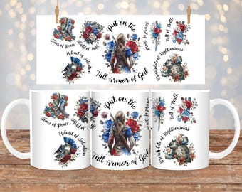 Armor of God, Full Armour of God PNG, Christian Mug Wraparound, Ephesians 6, Christian Clipart PNG, Watercolor Armor of God