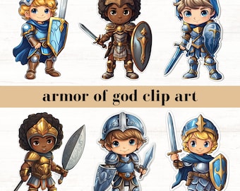 Armure de Dieu Clip Art, armure complète de Dieu pour enfants PNG, Ephésiens 6, Christian PNG, téléchargement numérique, usage commercial, clipart prière