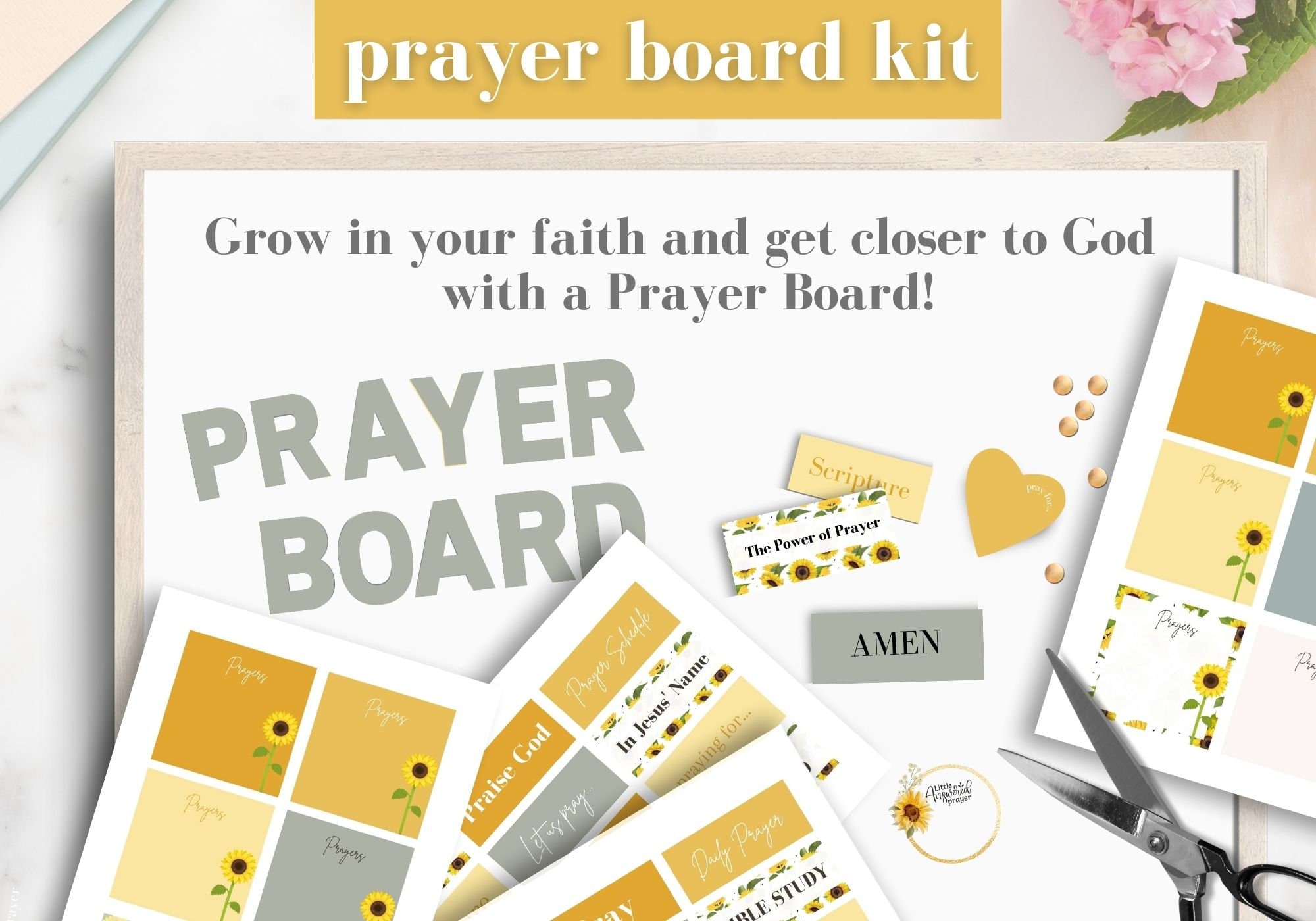 Prayer Board Printable Kit, Prayer Wall Printable, Daily Prayer