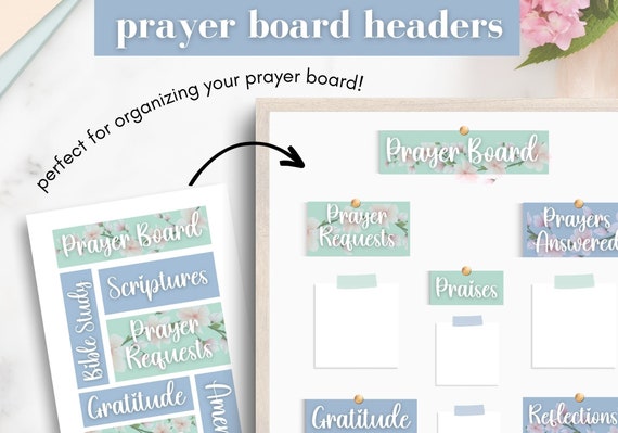 Prayer Board Kit Printable, Daily Prayer Board, Prayer Board