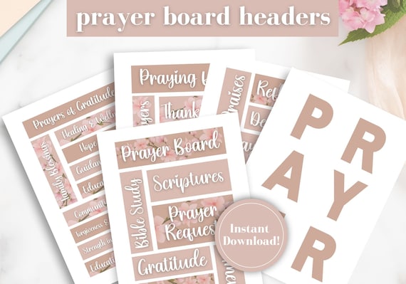 Printable Prayer Board Kit, Prayer Board Ideas, Daily Prayer Board, Beige  Aesthetic Christian Photo Collage, War Room Art 