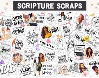 Scripture Scraps Printable, Faith Junk Journal Scraps, Prayer Board Kit 2025, Girls Prayer Board Stickers, Prayer Board Party Kit