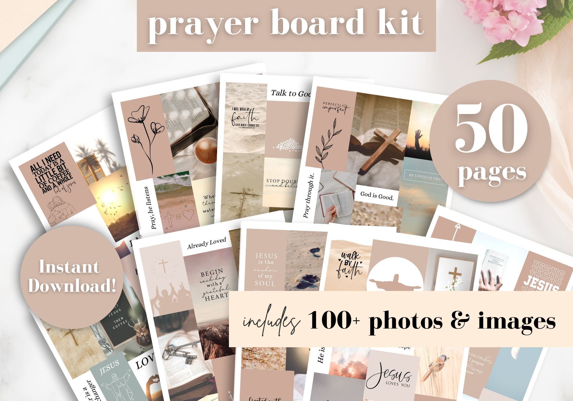Printable Prayer Board Kit Sophisticated Edition Christian Church