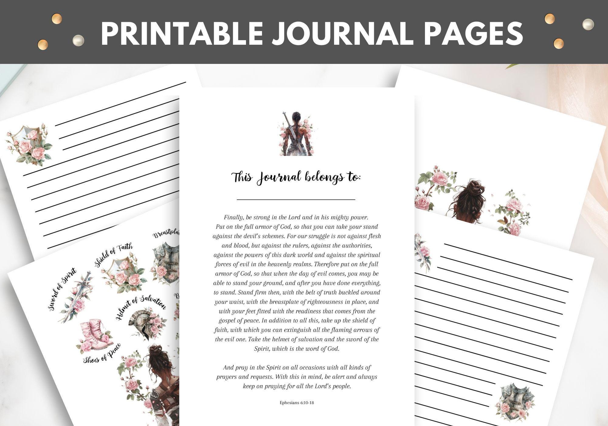 Armor of God Journal Pages, Bible Study Printable, Morning Pages ...