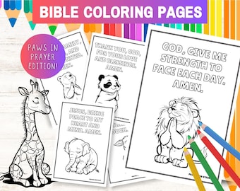 Kids Prayer Coloring Activity, Printable Bible Coloring Pages, Christian Preschool, Children's Prayer Coloring Page