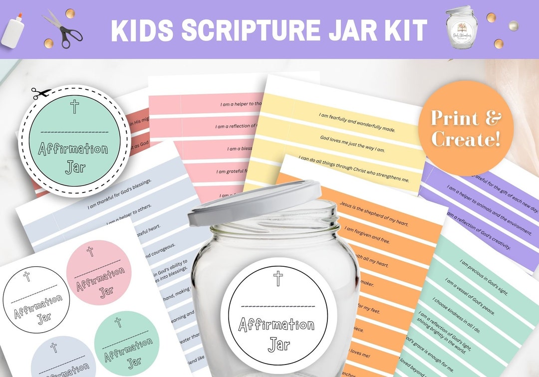 Scripture Jar Label Kids Affirmation Scripture Jar PDF, Make Your Own Scripture Jar ...