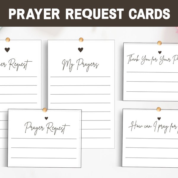 Prayer Request Cards,  Prayer List, Printable Prayer Board Cards,  Thank You For Your Prayers Cards, Prayer Jar Printables