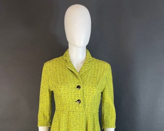 Lovely late 1940s chartreuse day dress