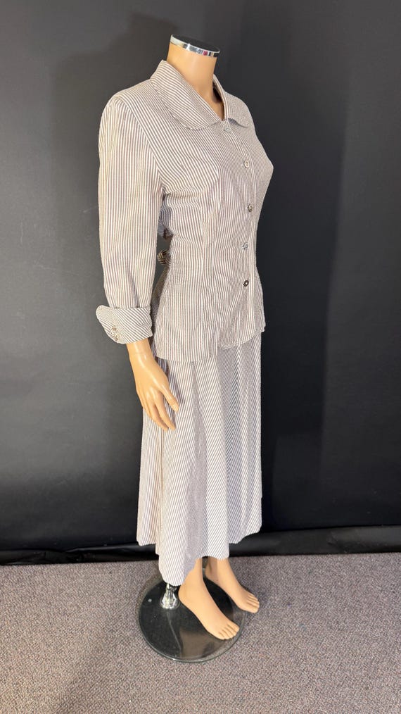 lovely 1940s cotton sea sucker summer suit - image 4